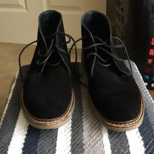 Black suede dress boots